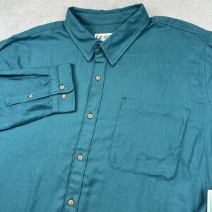 Marmot‎ Fairfax Flannel Shirt Mens 2XL Dark Jungle Green Long Sleeve Button Up